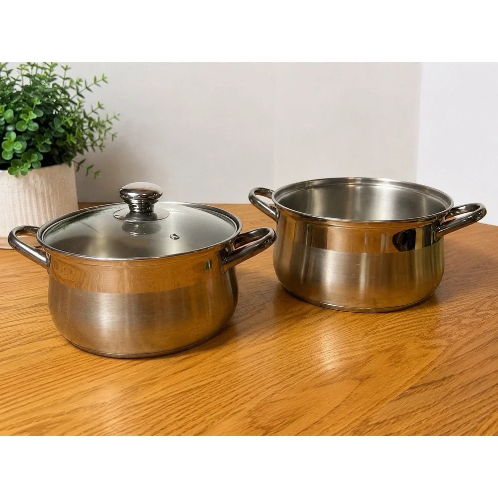 Vintage Culinary Comfort 18/8 Stainless Steel 3 Qt Pot Set w/Lid 2 Piece